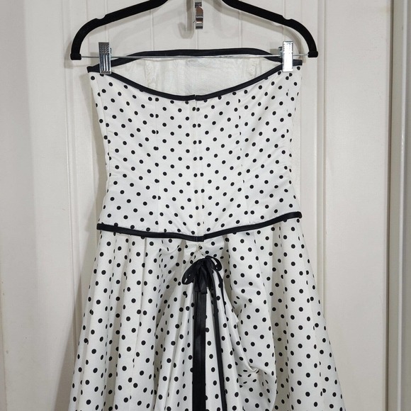 Jessica Mcclintock Gunne Sax Dress White Polka Dot Tea Corset Evening Gown Vtg 4 - Picture 5 of 10